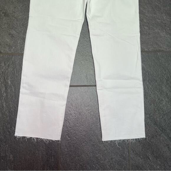NWT J Crew Factory White Stovepipe Signature Stretch + SZ 32T Raw Hem Jeans - Picture 7 of 11